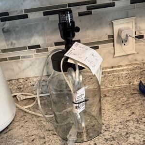 Threshold Clear Glass Lamp Base with Black Accent